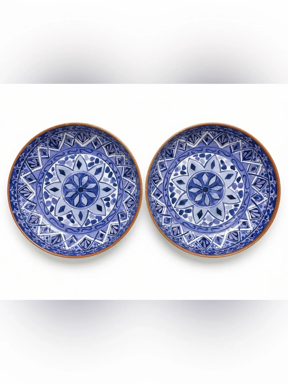 Tommy Bahama Mandala Blue Pattern melamine Bowls Set of 2 Outdoor Patio 8